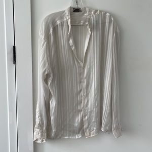 ASOS white sheer flowy shirt